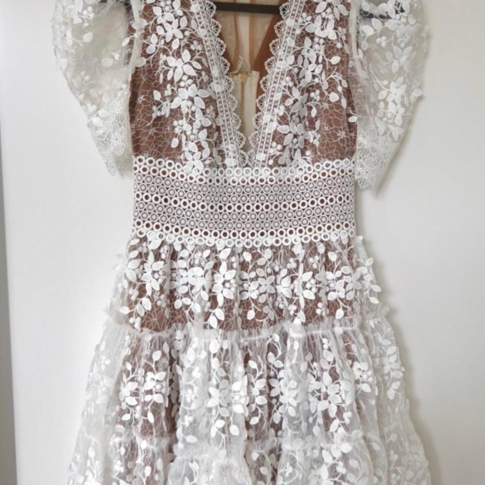 Bronx And Banco Megan Mini Dress In White, Size Xs - Like New View 2